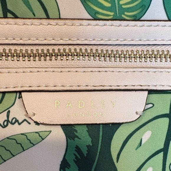 Radley London Maple Cross Palm Print Medium Zip Top Backpack Green White Gold main image 14